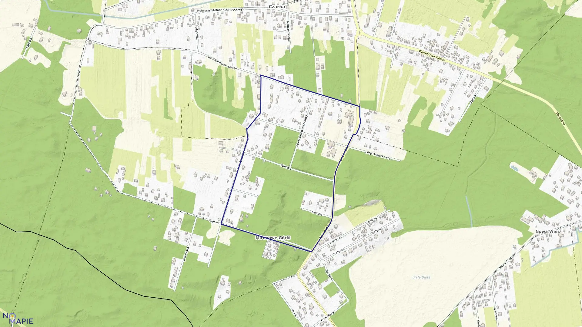 Mapa obrębu 03 w gminie Wołomin
