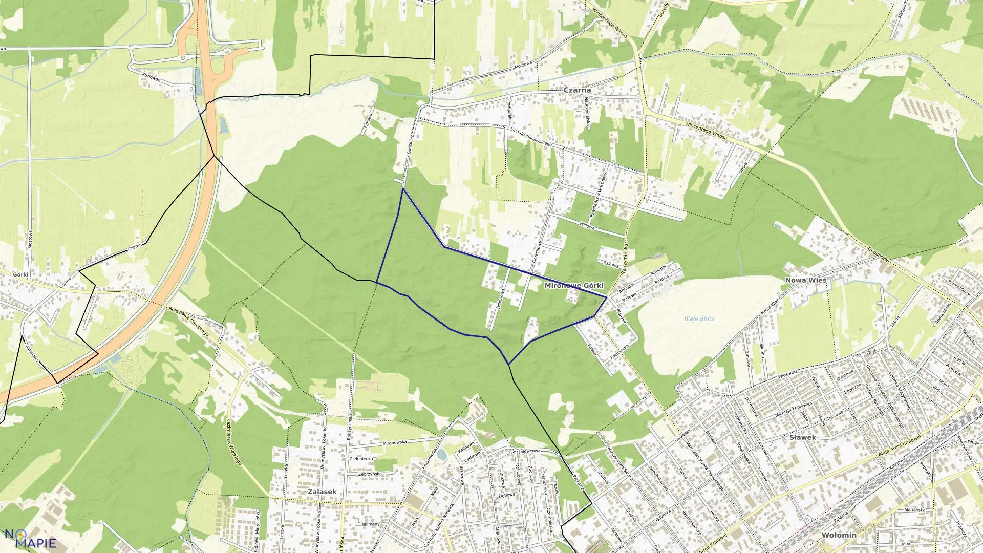 Mapa obrębu 04 w gminie Wołomin