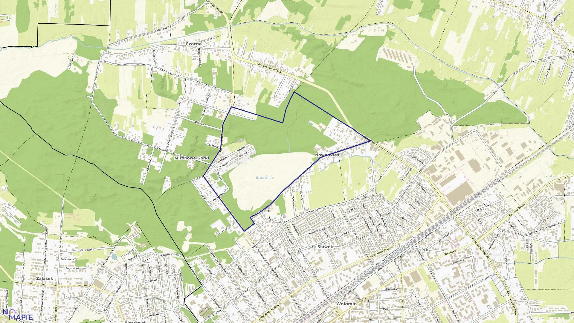 Mapa obrębu 06 w gminie Wołomin