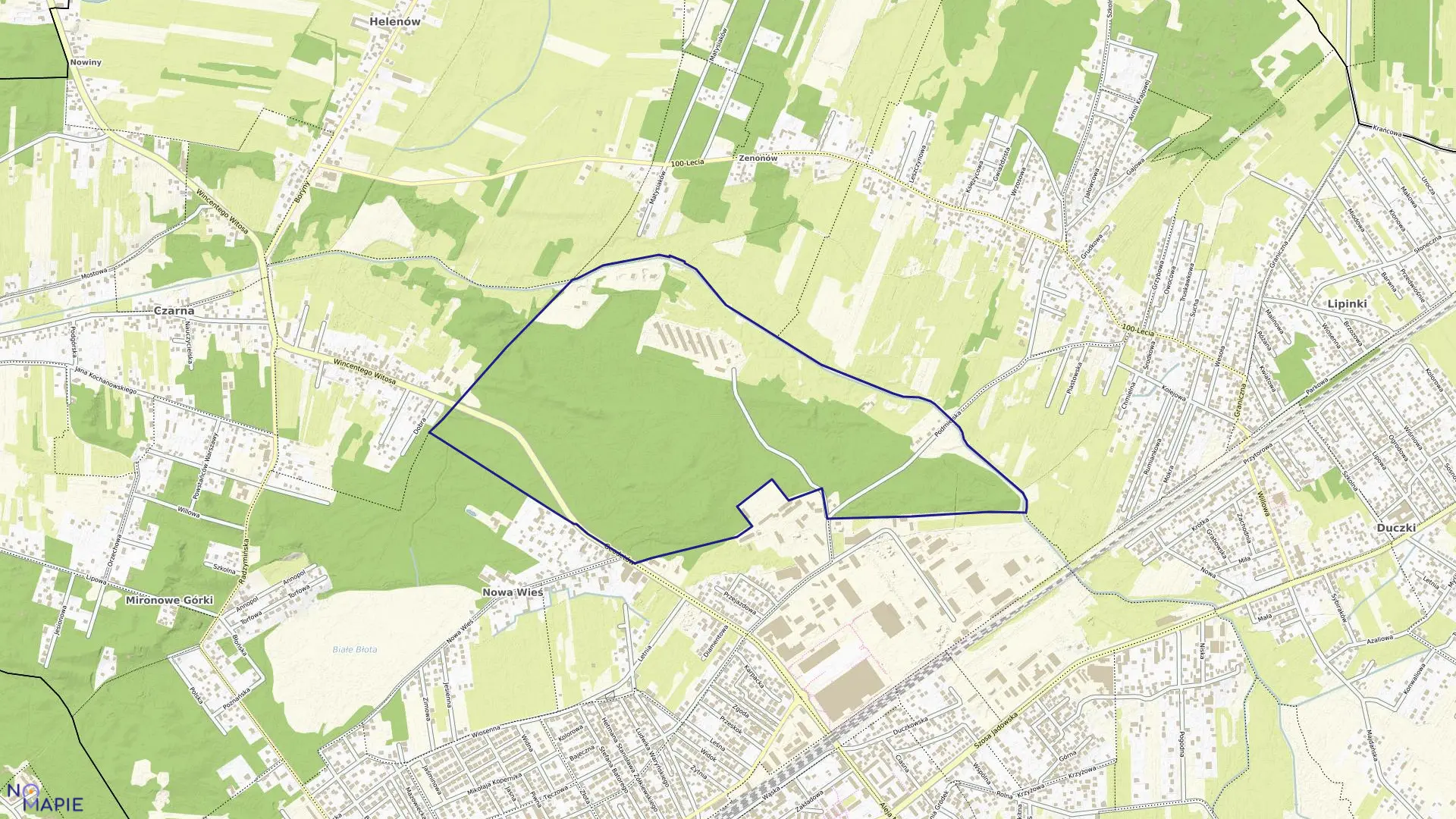 Mapa obrębu 07 w gminie Wołomin
