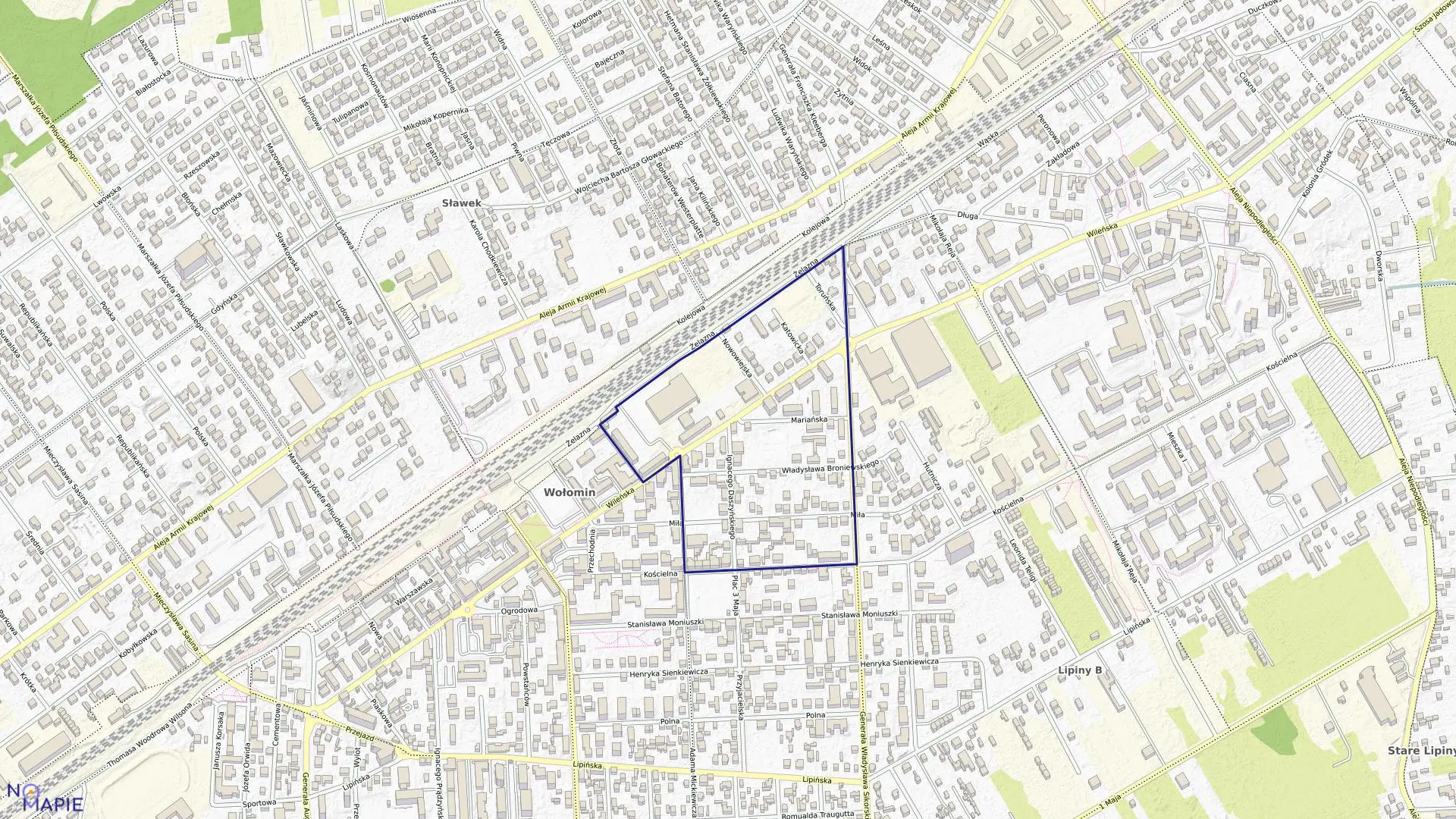 Mapa obrębu 23 w gminie Wołomin