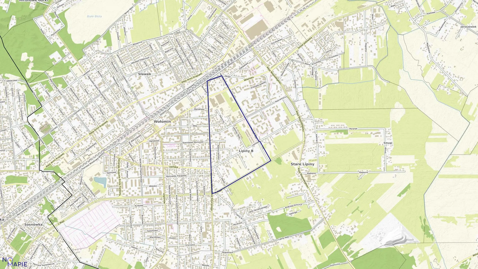 Mapa obrębu 24 w gminie Wołomin