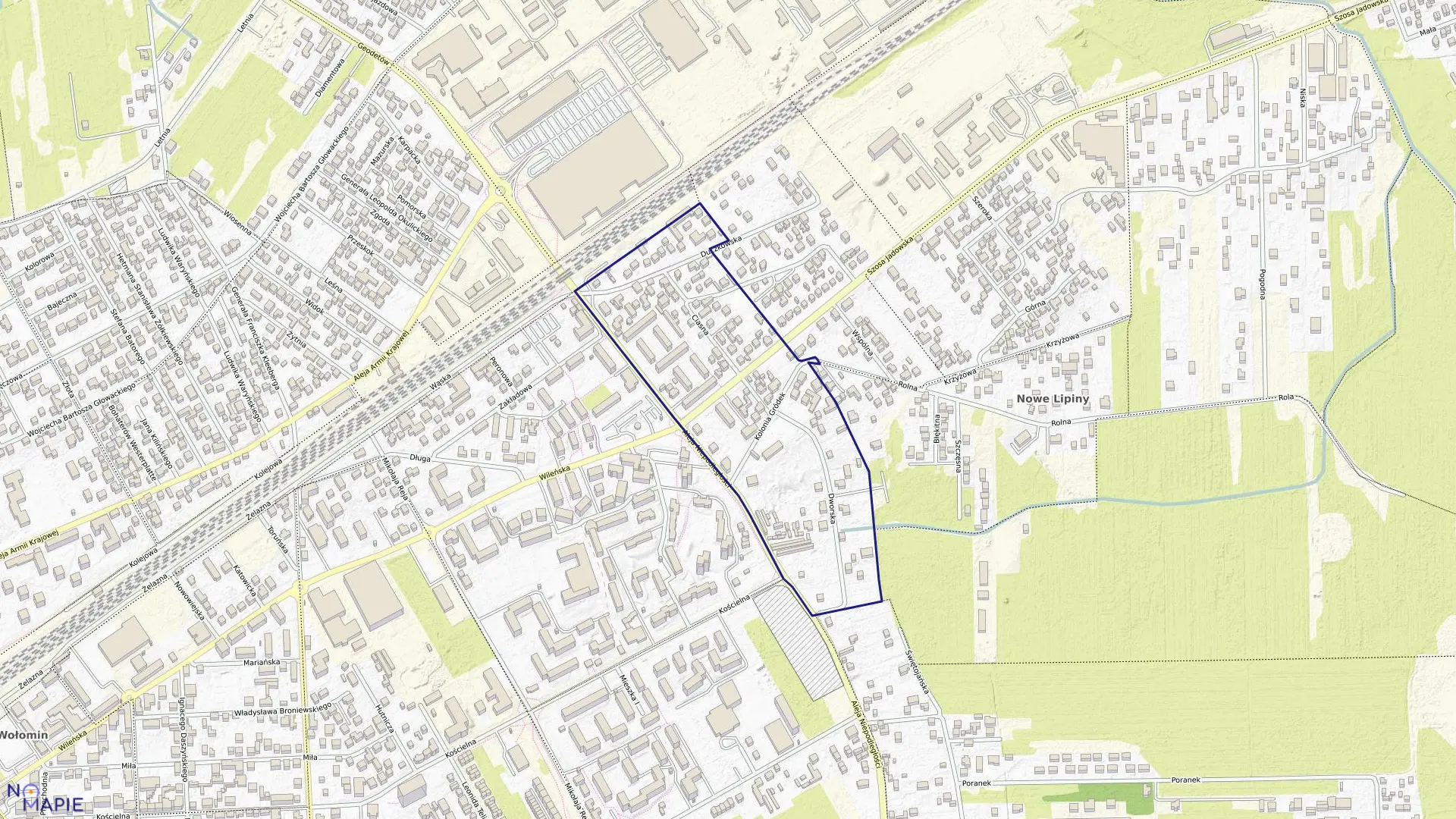 Mapa obrębu 26 w gminie Wołomin