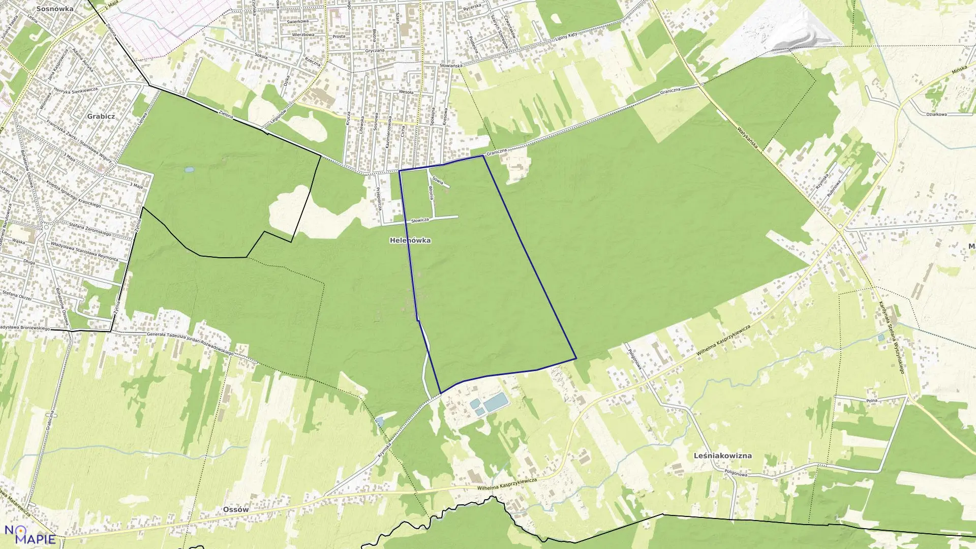 Mapa obrębu 40 w gminie Wołomin