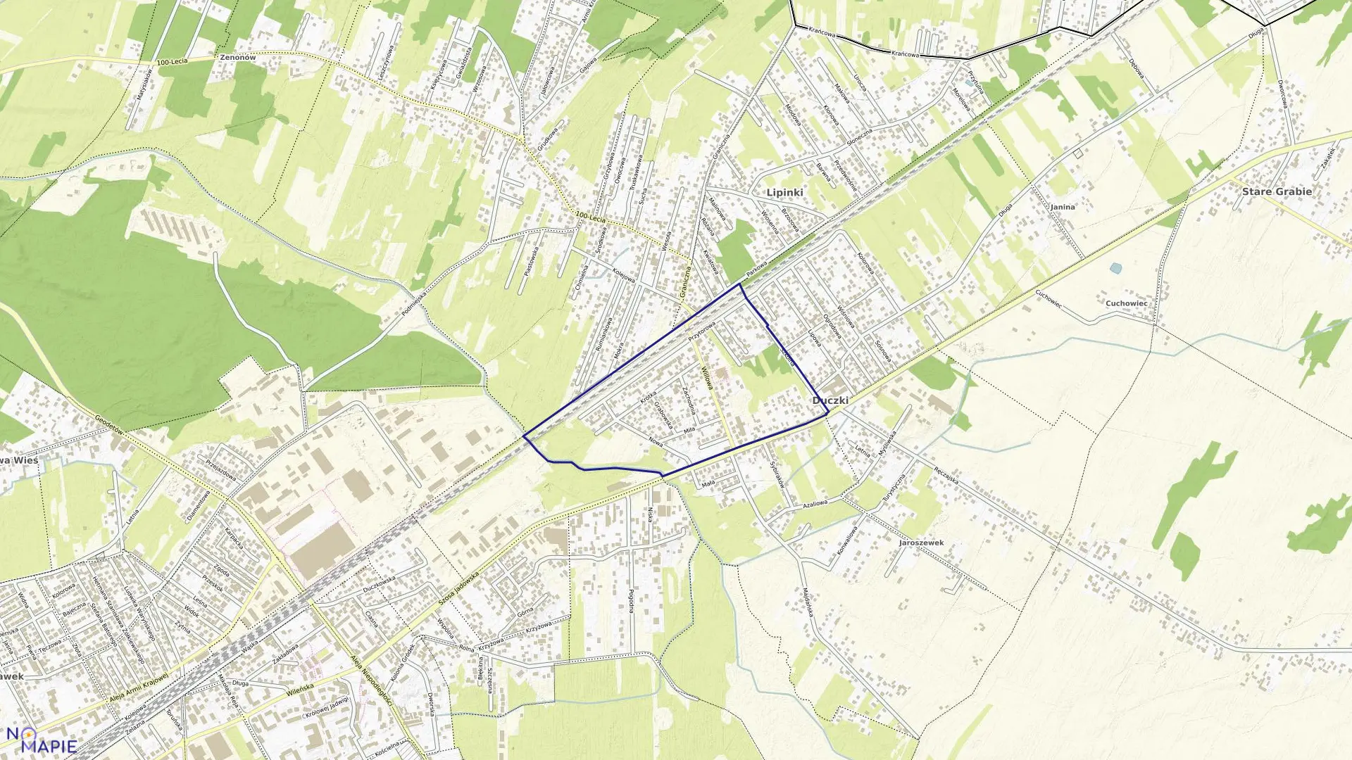 Mapa obrębu DUCZKI-01 w gminie Wołomin