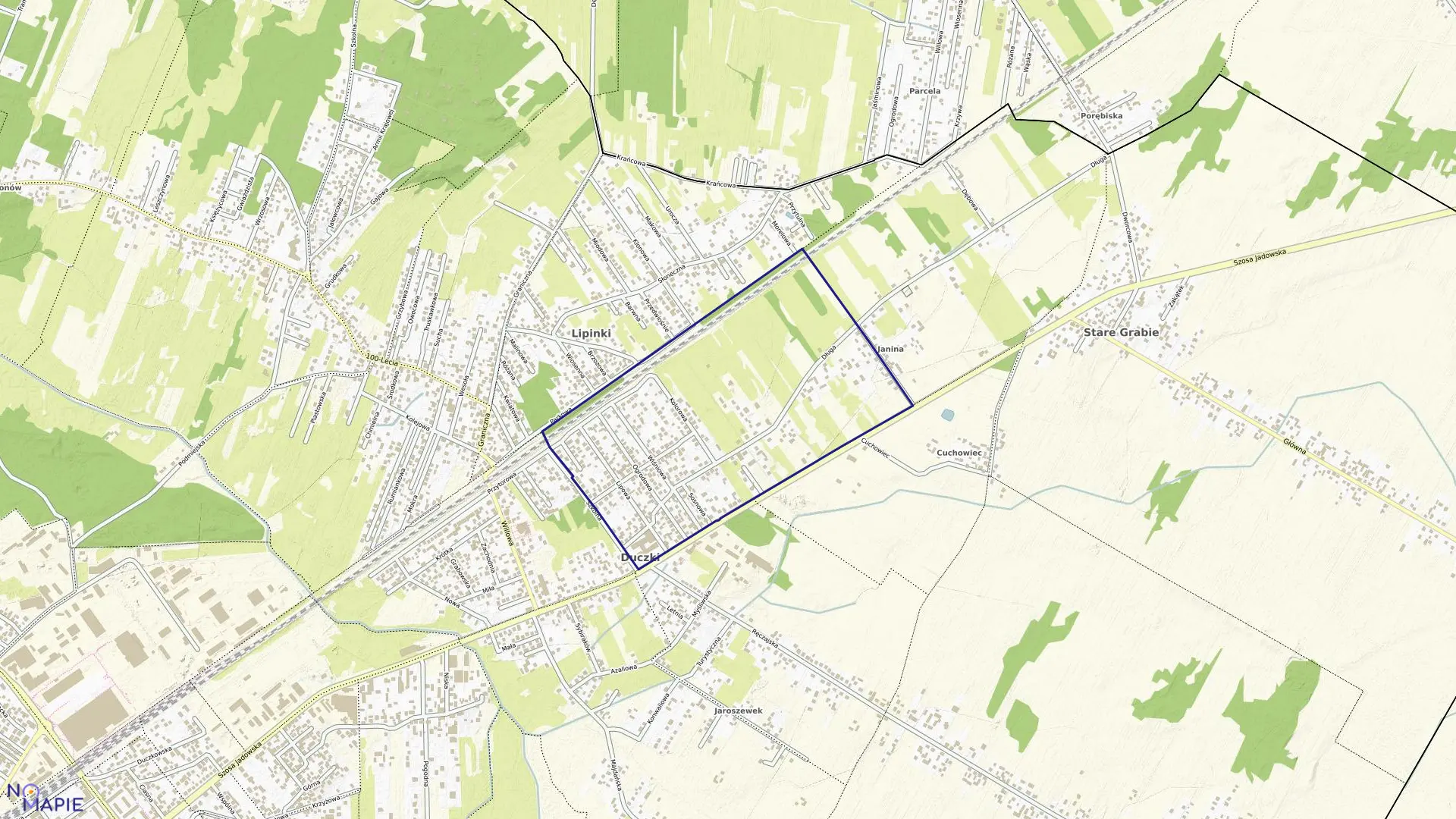 Mapa obrębu DUCZKI-02 w gminie Wołomin