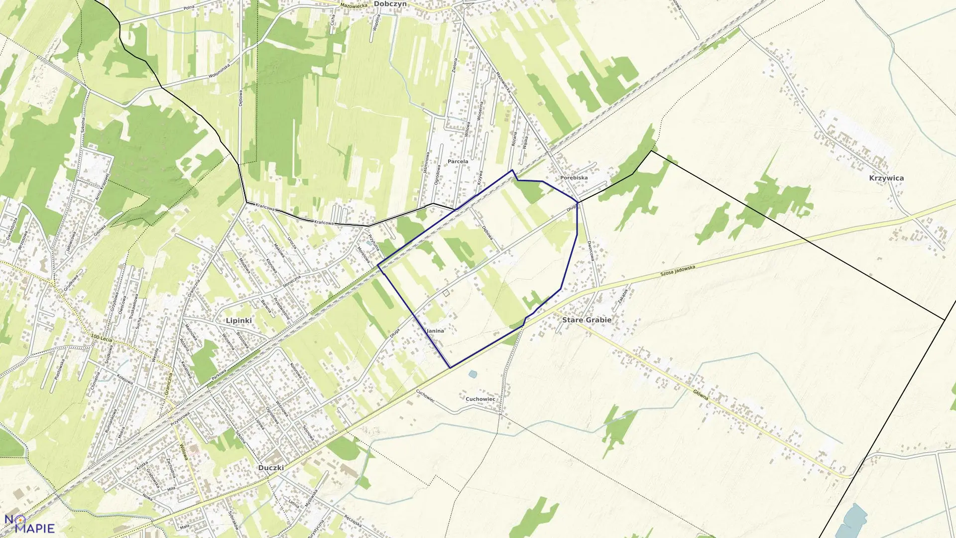 Mapa obrębu DUCZKI-03 w gminie Wołomin