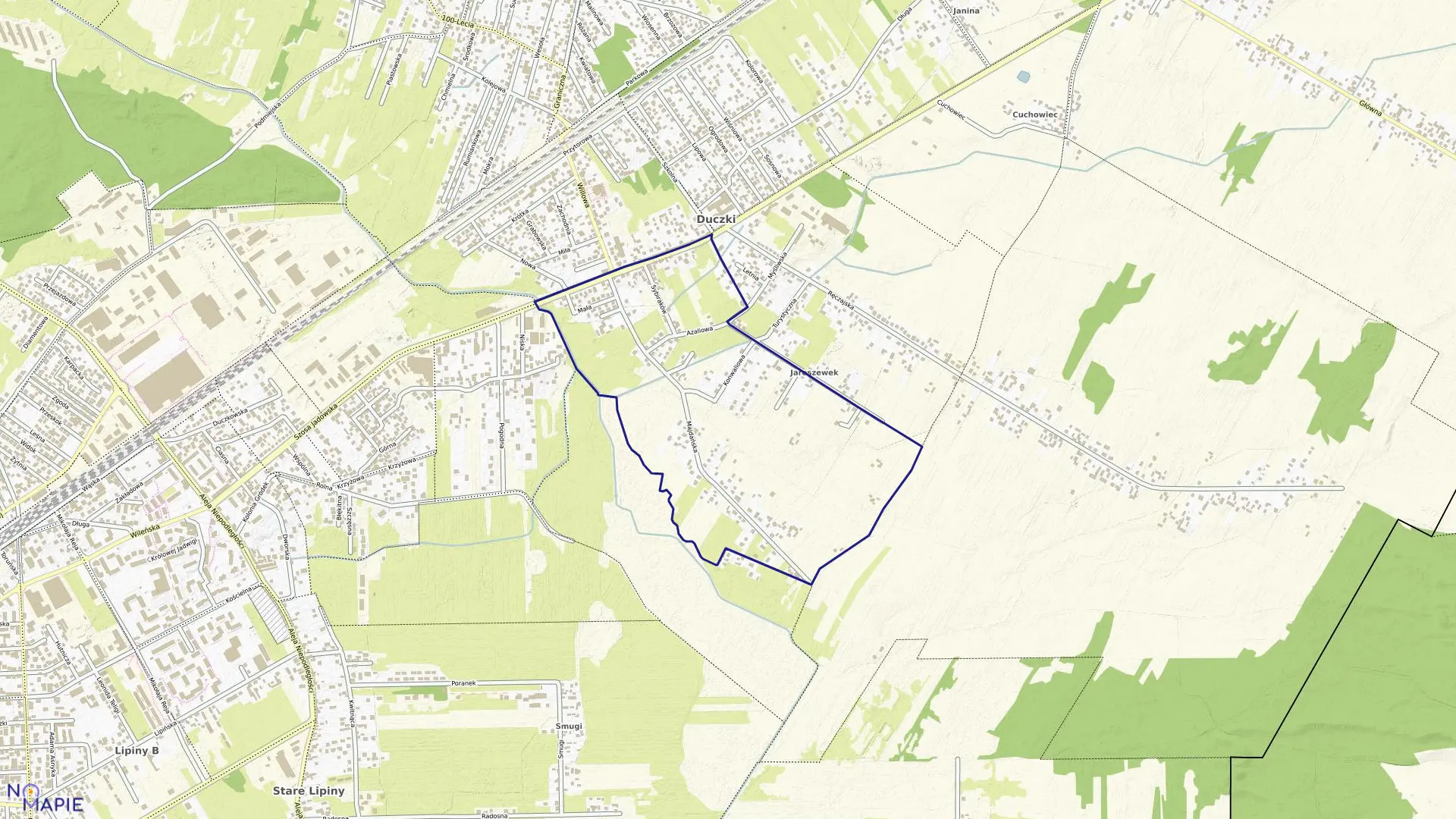 Mapa obrębu DUCZKI-04 w gminie Wołomin