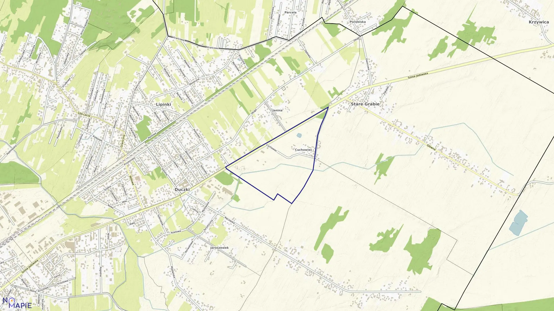 Mapa obrębu DUCZKI-06 w gminie Wołomin