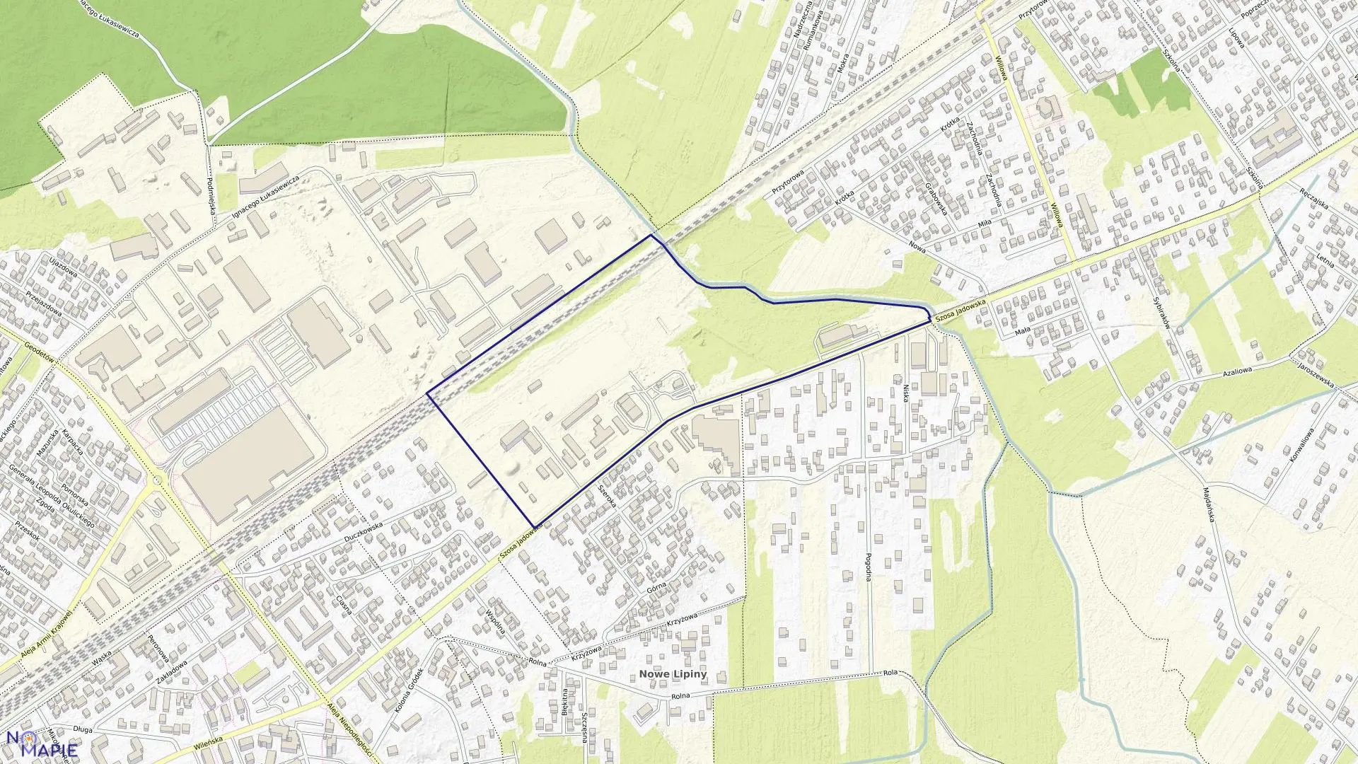 Mapa obrębu NOWE LIPINY-01 w gminie Wołomin