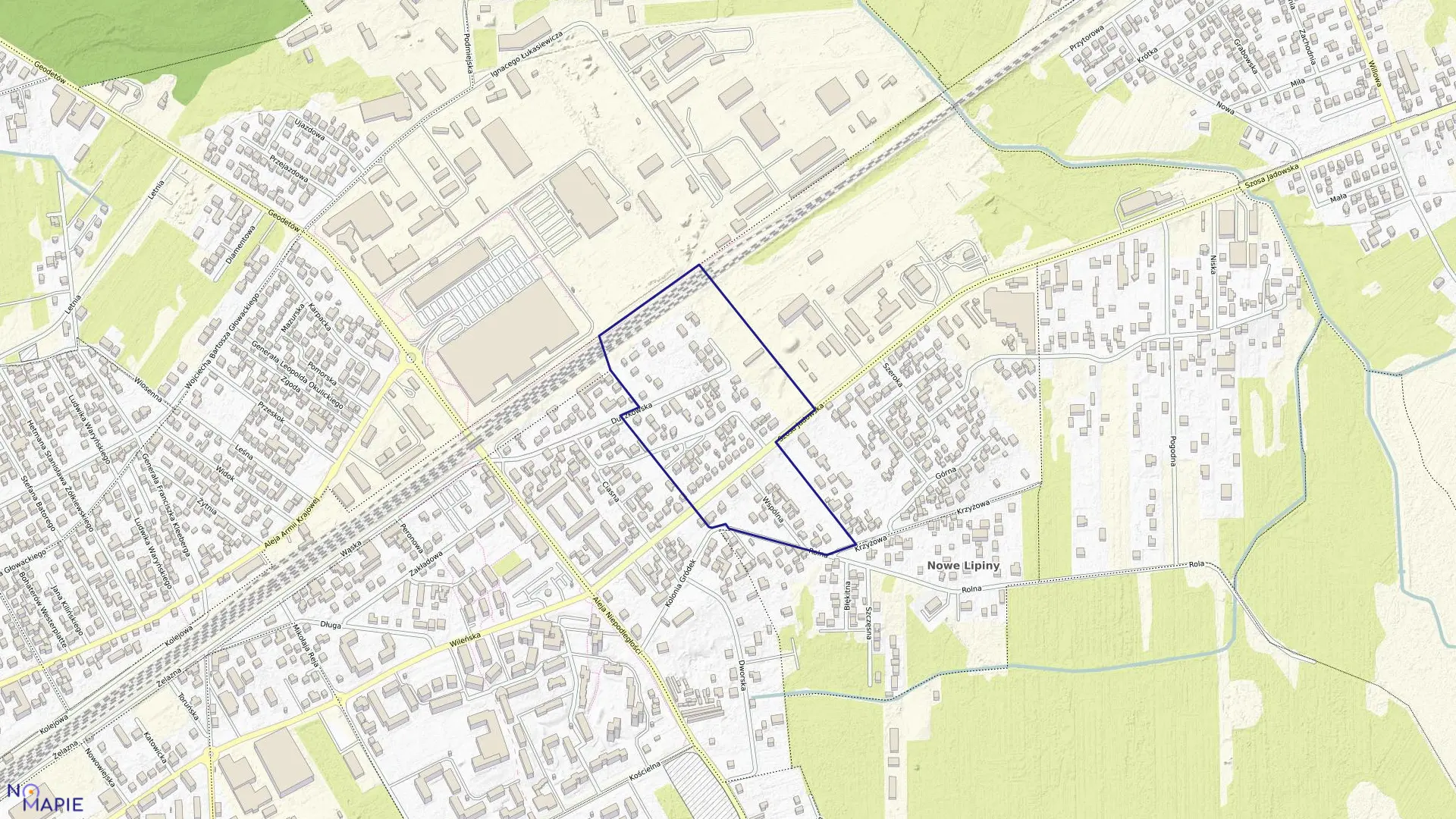 Mapa obrębu NOWE LIPINY-02 w gminie Wołomin