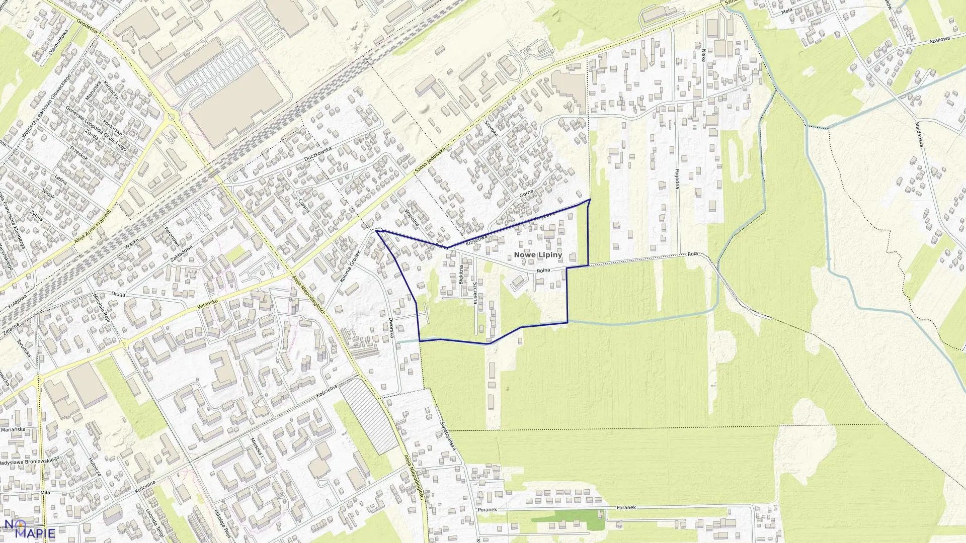 Mapa obrębu NOWE LIPINY-04 w gminie Wołomin