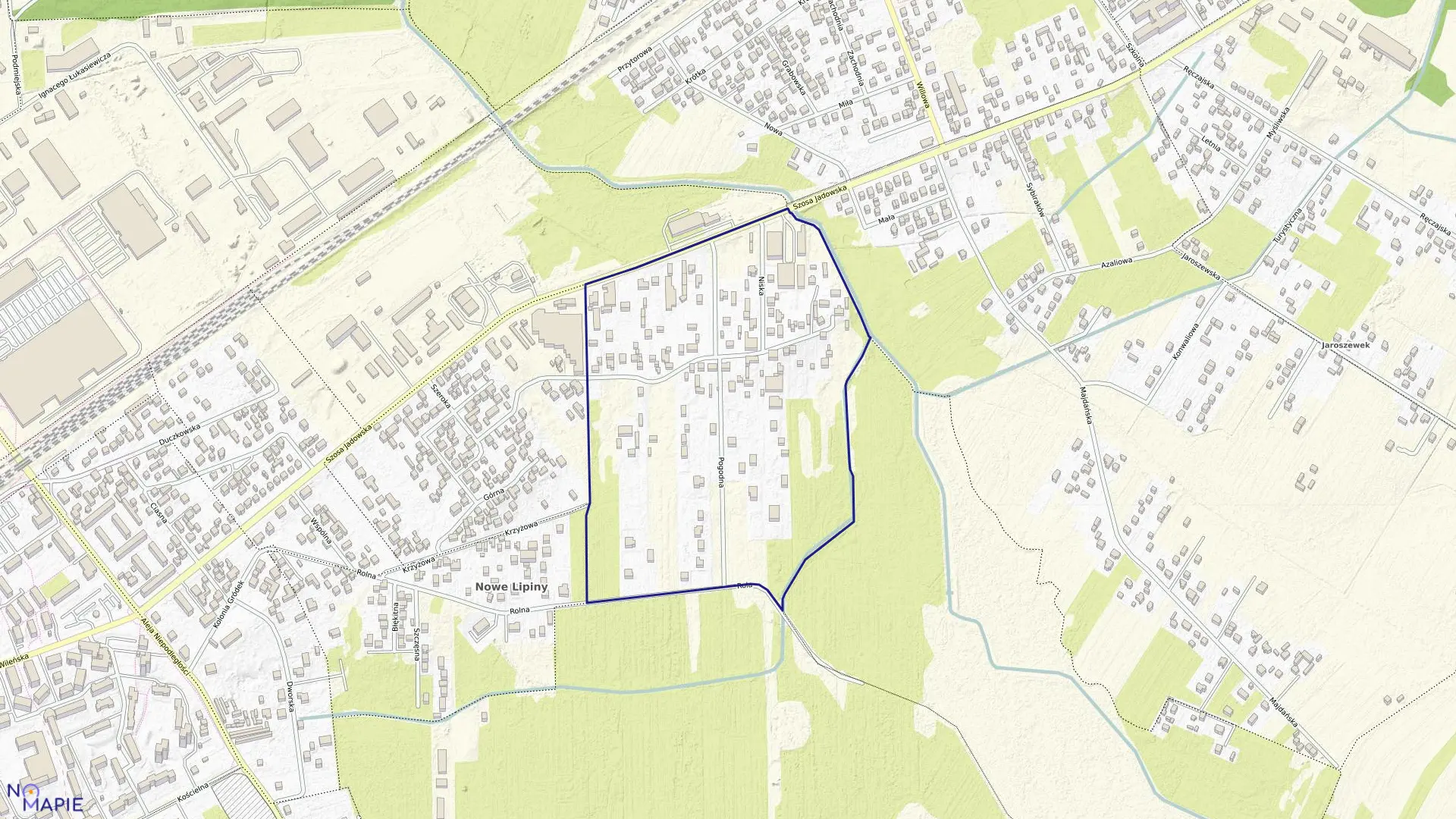 Mapa obrębu NOWE LIPINY-05 w gminie Wołomin