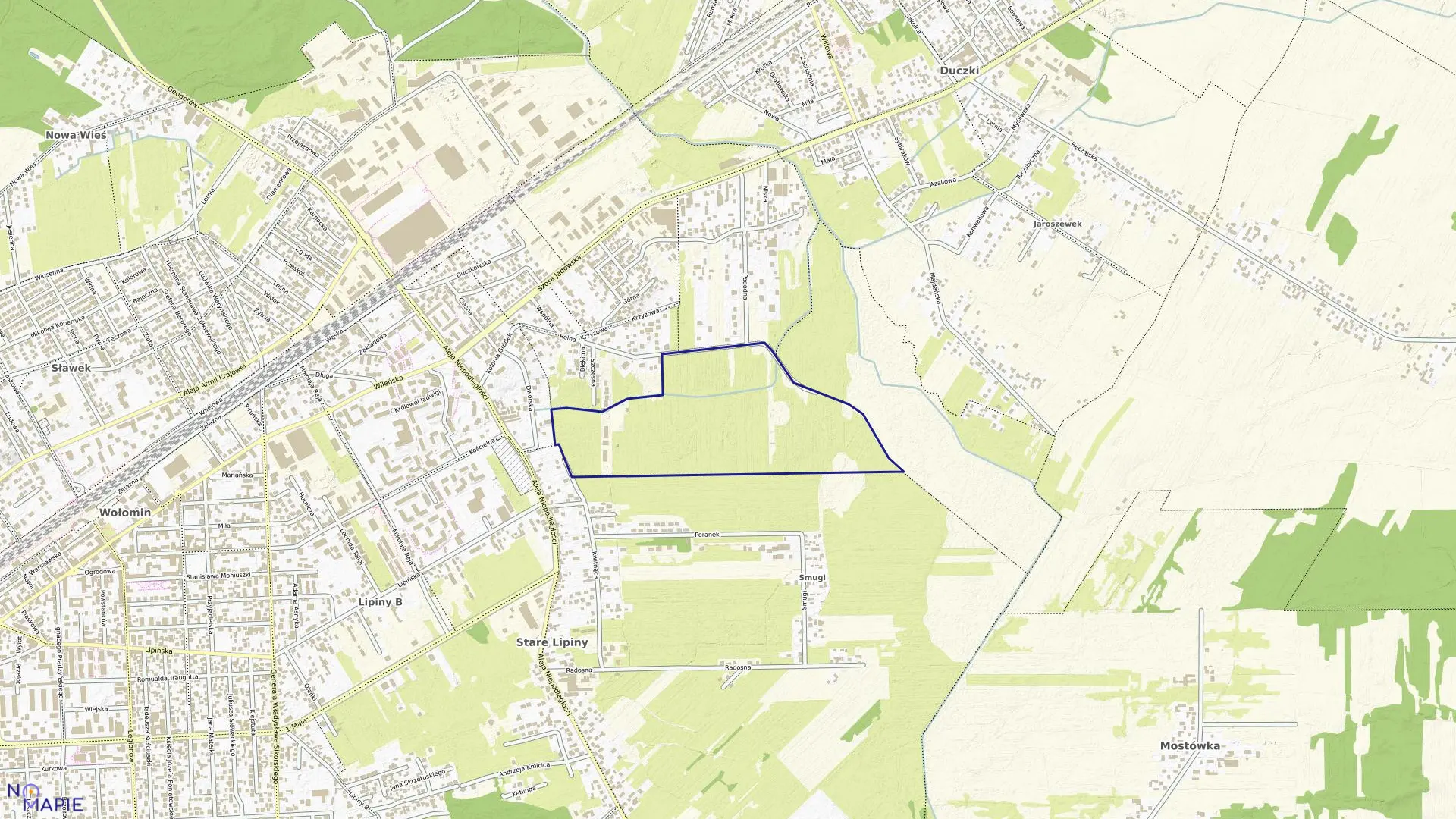 Mapa obrębu NOWE LIPINY-06 w gminie Wołomin