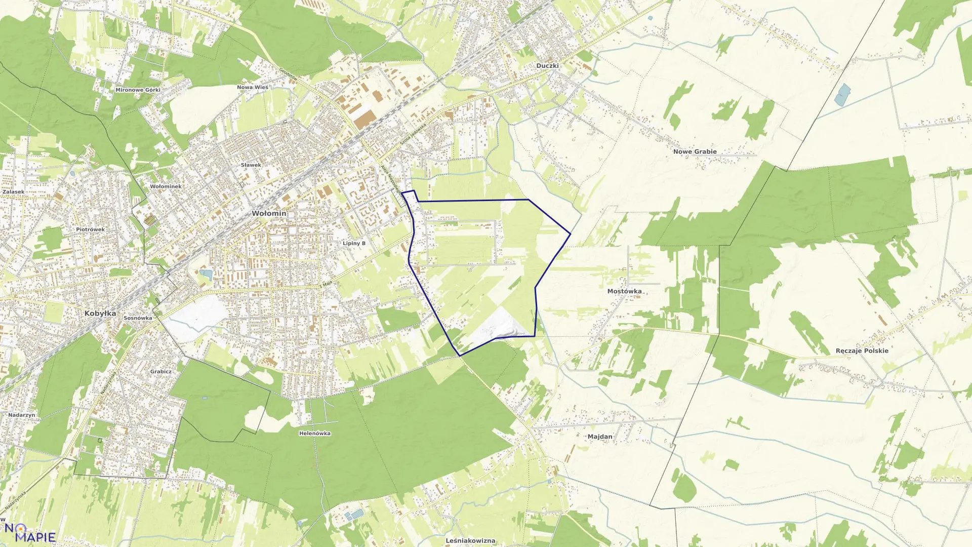 Mapa obrębu STARE LIPINY w gminie Wołomin