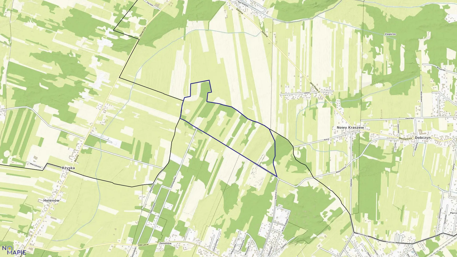 Mapa obrębu ZAGOŚCINIEC-01 w gminie Wołomin