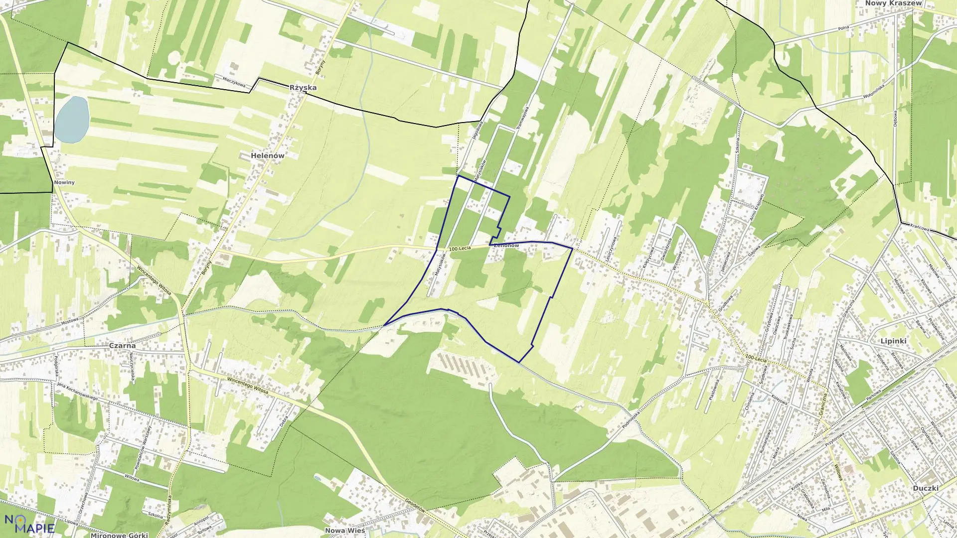 Mapa obrębu ZAGOŚCINIEC-03 w gminie Wołomin