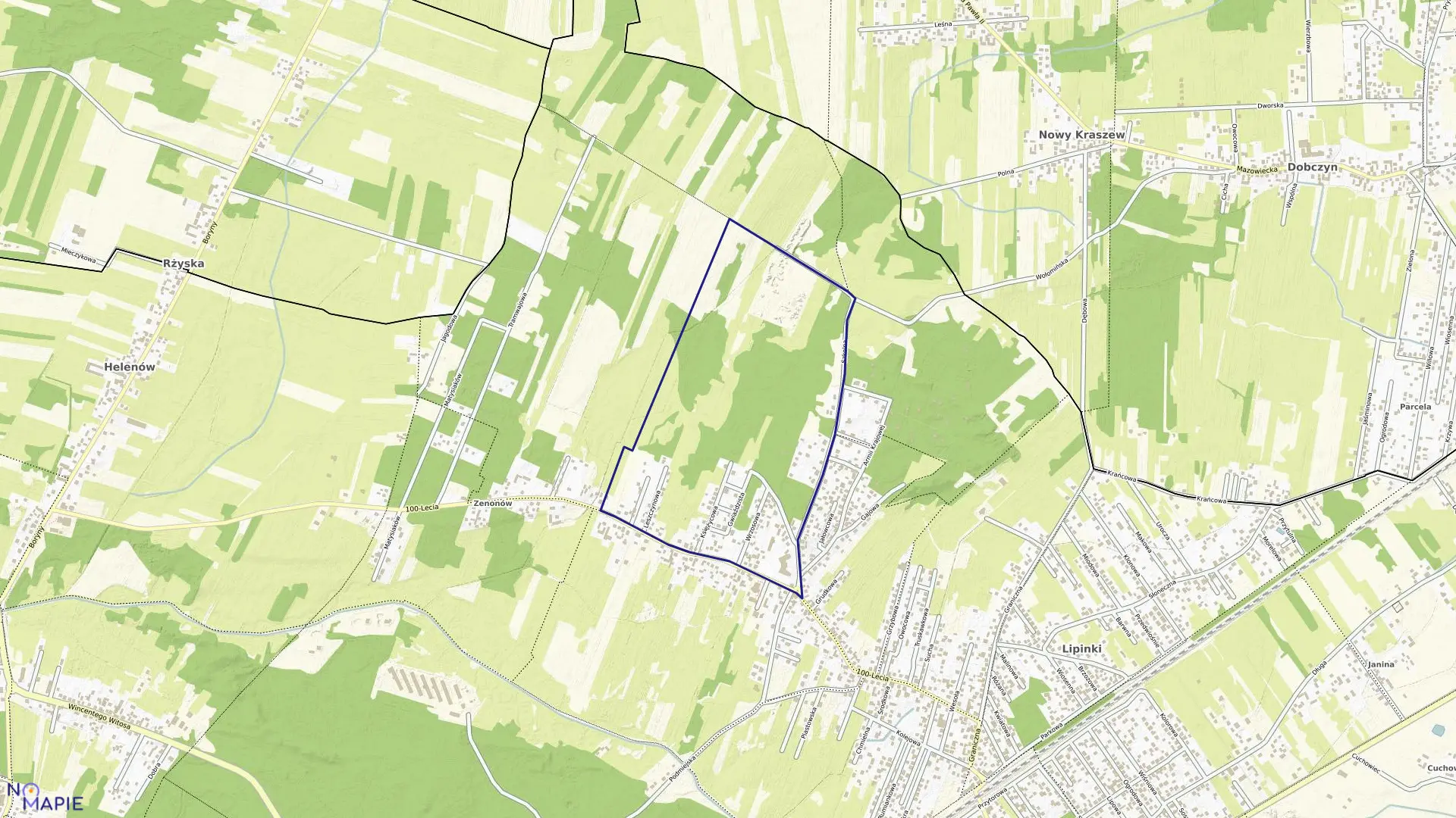 Mapa obrębu ZAGOŚCINIEC-04 w gminie Wołomin