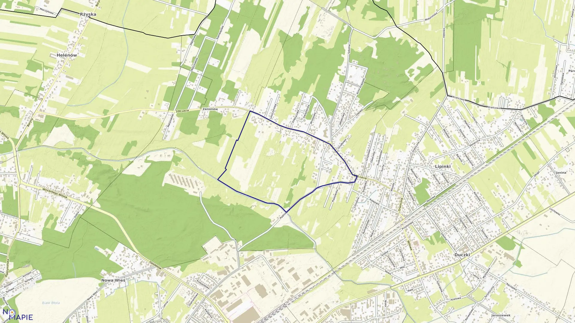 Mapa obrębu ZAGOŚCINIEC-05 w gminie Wołomin