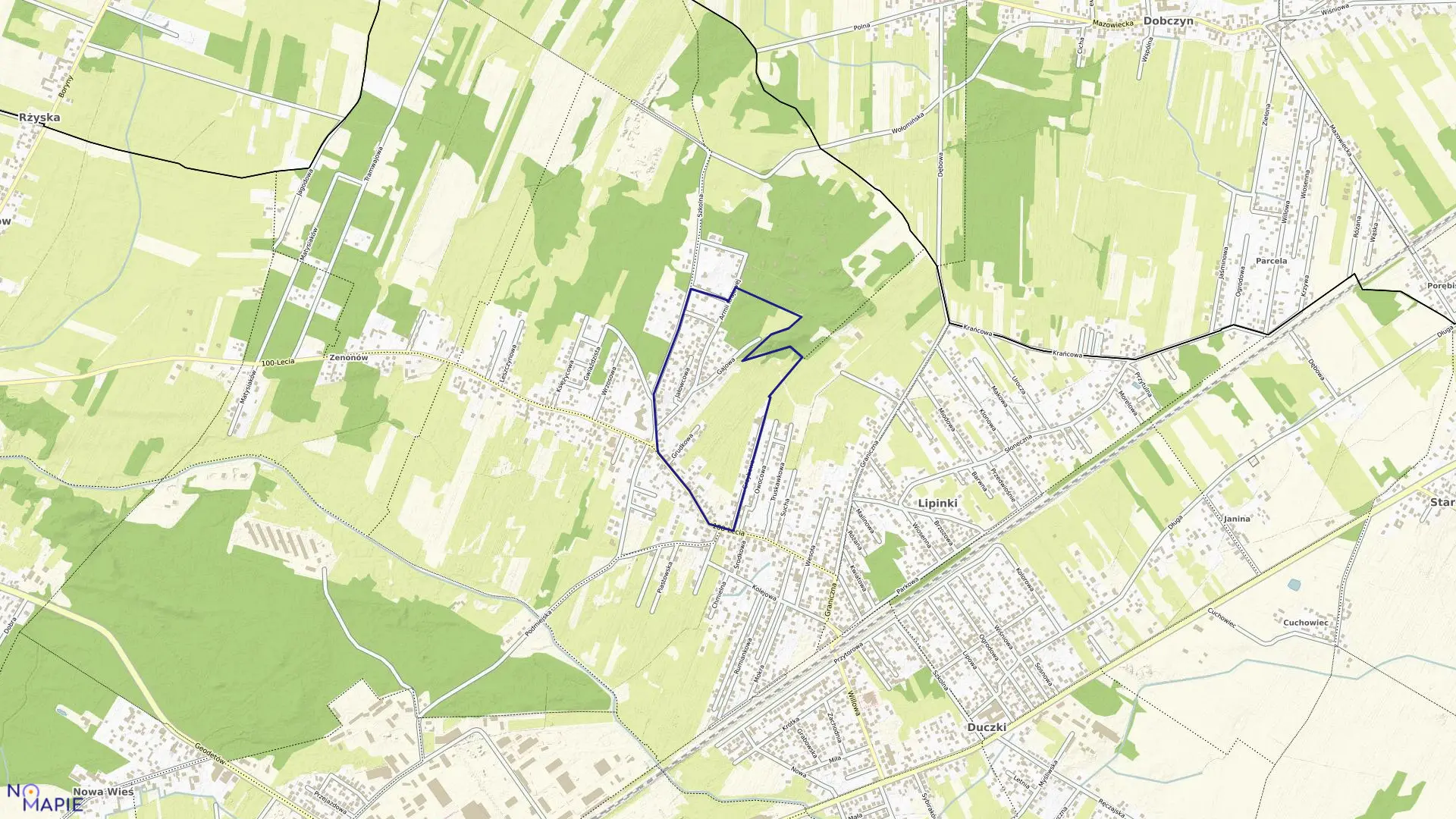 Mapa obrębu ZAGOŚCINIEC-07 w gminie Wołomin