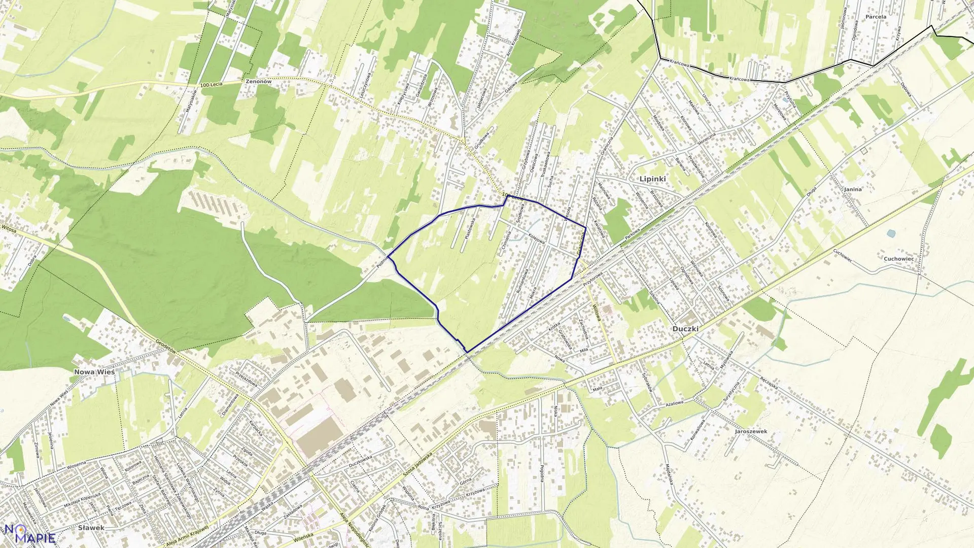 Mapa obrębu ZAGOŚCINIEC-09 w gminie Wołomin